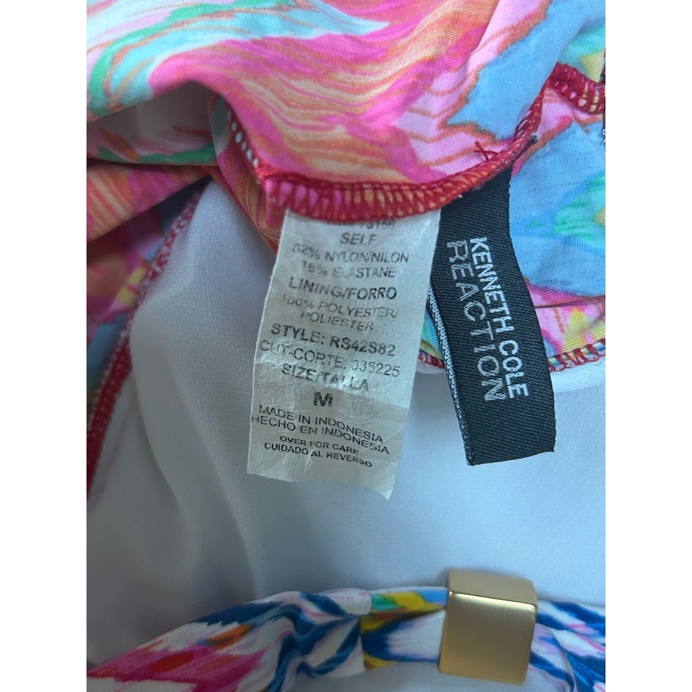 Kenneth Cole Reaction Womens Chevron Tankini Set Multicolor Zigzag Skirted M - Picture 4 of 4